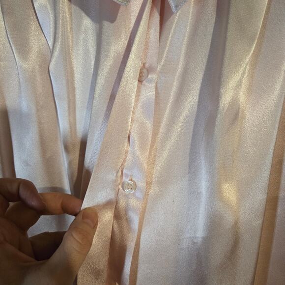 Amanda Smith 14 Blush Pink Satin Blouse [0262] - Picture 4 of 8